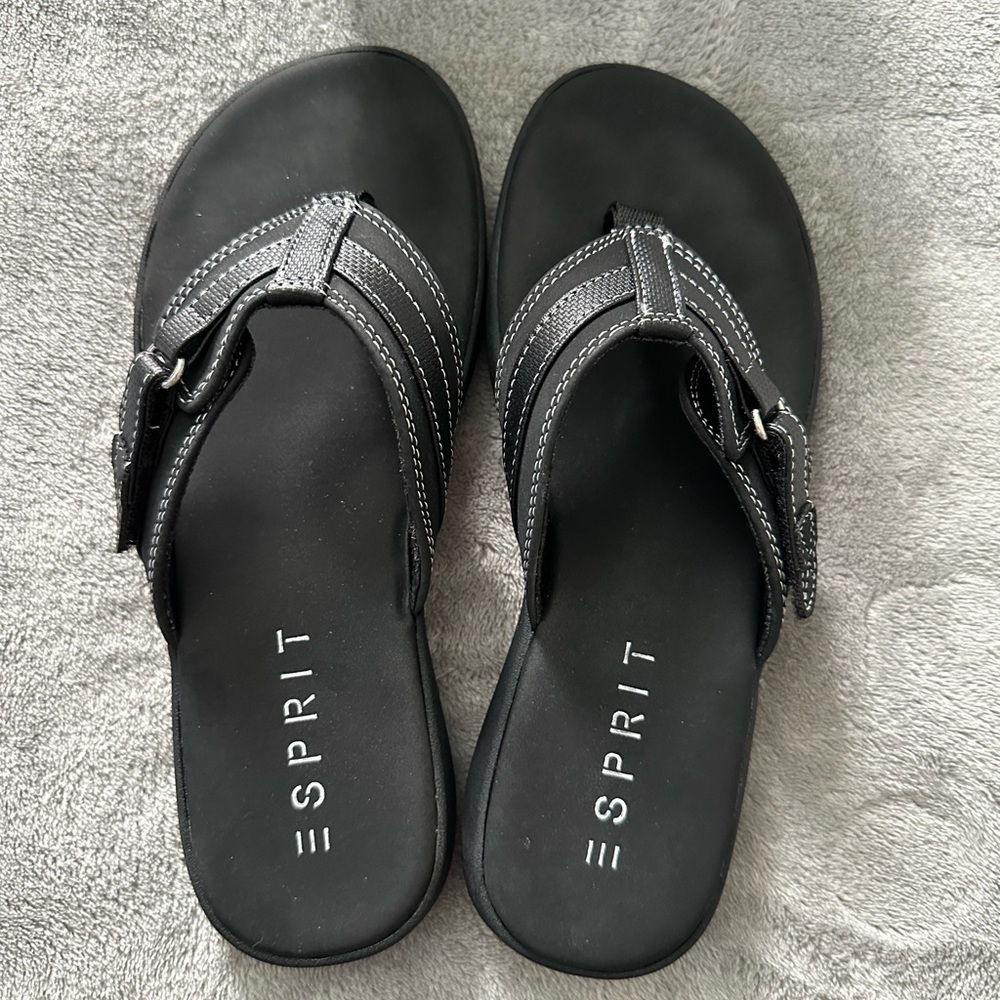 Esprit black adjustable sandal size 6 M